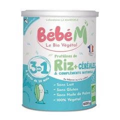 Protéines de Riz + Céréales et Compléments Naturels Bio 600g Bébé M A Partir de 10 Mois La Mandorle