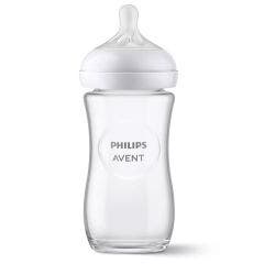 Glass Feeding Bottle 240ml Natural Response 1 Month and over Avent