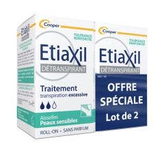 Underarm Roll-on Excessive Sweating Treatment 2x15ml Detranspirant Sensitive Skin Etiaxil