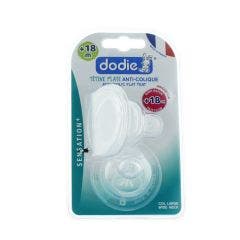 Flat Silicone Teat Broad Neck Quick Flow + 18 Months Dodie