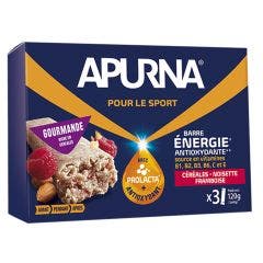 Cereal Energy Bar Hazelnut & Raspberry 3x40g Apurna