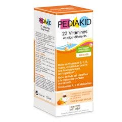 22 Vitamins & trace elements Orange Apricot Syrup 125ml Pediakid