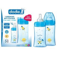Anti Colic Baby Bottles Flow 2 2x270ml 0 to 6 months Dodie