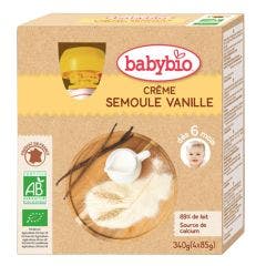 Gourd Dessert Lacte Cream Semolina Vanilla Bioes Des 6 Mois 4x85g from 6 Months Babybio