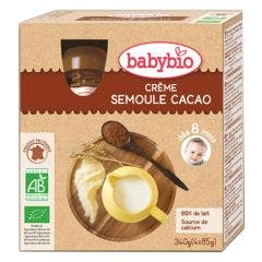 8 Months Organic Cocoa Semolina Cream Gourd Dessert Lacte 4x85g Babybio