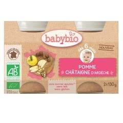 Petits Pots Organic Apple Chestnut From 6 Months 2x130g Fruits Babybio
