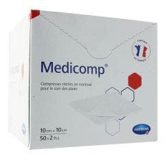 Medicomp Sterile Non Weft Compresses 10 Cm X 10 Cm 50 X 2 50x2 Medicomp Hartmann