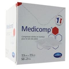 Sterile Non Woven Compresses 7.5x7.5cm 50 Sachets/2 Compresses Medicomp 50 Sachets De 2 Medicomp Hartmann