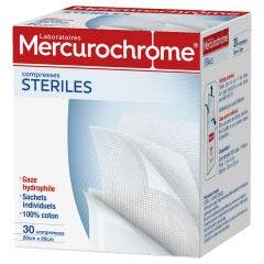 Sterile Compresses 20cmx20cm X30 Mercurochrome