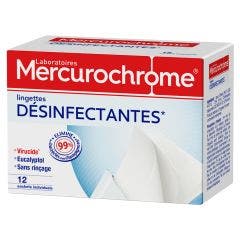 Disinfectant wipes x 12 sachets Mercurochrome