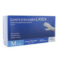 Emilabo Latex Gloves X100 M 7-8 X100 Cooper