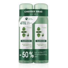 Dry Seboregulating Shampoo With Nettle Extract 2x150ml Ortie Oily hair Klorane
