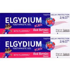 Kids toothpaste 3-6 years red berry with fluorinol 2x50ml Elgydium