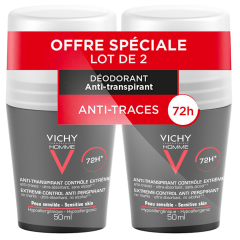 Anti-Perspirant for Men 72h 2x50ml Déodorant Roll-on Vichy