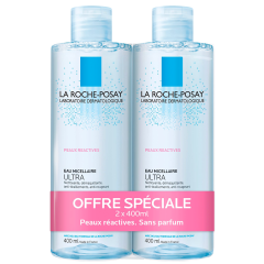 Micellar Cleansing Water 2x400ml Toilette Physiologique Reactive Skin La Roche-Posay
