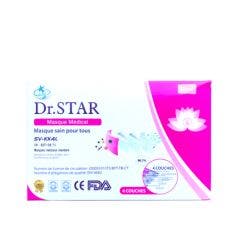 Purple Disposable Surgical Masks 5 sachets x 10 Type IIR EN 14683:2019+AC:2019 Dr Star