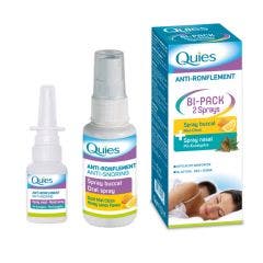 Anti-snoring dual pack: Spray Buccal + Nasal 75ml 75ml mouth spray + 15ml nasal spray Quies