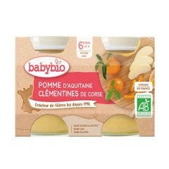 Apple and Clementine fruit jars 2x130g from 6 months Babybio
