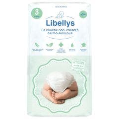 Dermo-sensitive non-irritating nappies x54 Size 3 From 4 to 9Kg Libellys