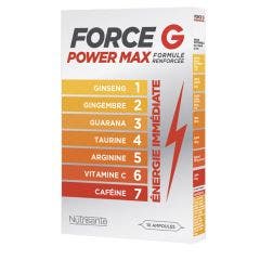 FORCE G POWER MAX FORMULE RENFORCEE 10 Ampoules de 10ml Force G Nutrisante