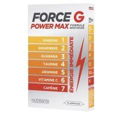 FORCE G POWER MAX FORMULE RENFORCEE 10 Ampoules de 10ml Force G Nutrisante