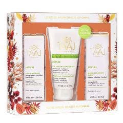 Ayurvedic Ritual Box: Mattifying Fluid 50 ml, Detox Mask 75ml, Jaipure Cleansing Gel 150 ml 275ml Jaipure Taaj