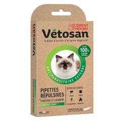 Flea and tick repellent for cats and kittens 2 Pipettes Vétosan Clement-Thekan