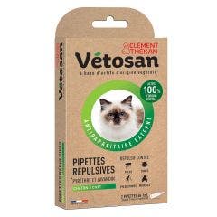 Flea and tick repellent for cats and kittens 2 Pipettes Vétosan Clement-Thekan