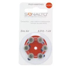 Pack of 6 A312 batteries Sonalto