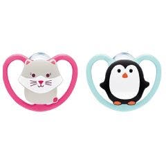 Physiological Soother Space Monochrome x2 Space 18 to 36 months Nuk