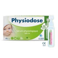 Serum physiologique sterile 40 doses x 5ml Physiodose Plastique Végétal Gilbert