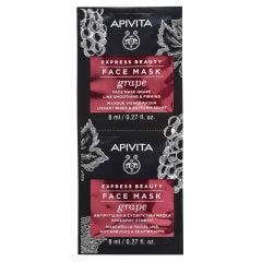 Smoothing and Firming Grape Face Mask 2x8ml Express Beauty Apivita