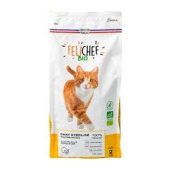 Croquettes Bio sansCéréales 2kg Felichef pour Chat adulte stérilisé Sauvale Production