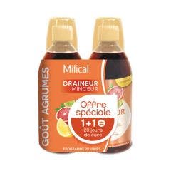 Draineur Minceur Ultra 2x500ml Gout Agrumes Milical