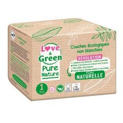 Eco-friendly nappies x 32 Pure Nature size 1 Love&Green