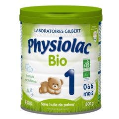 Lait en poudre 1 Bio Pour nourrissons de 0 à 6 mois Physiolac
