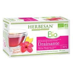Meadowsweet Organic Draining Infusion 20 teabags Mango flavour Herbesan
