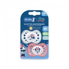 Dodie Sucettes Symetriques Silicone Nuit Mickey Minnie 18 Mois Et Plus X2 Dodie