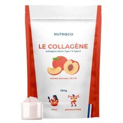 Patented Marine Collagen Types 1 & 2 Powder 190g Firm Skin Peach Flavour NUTRI&CO