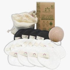 Disques D?maquillants Lavables et r?utilisables Fibre de Bambou + Eponge Konjac Offerte x16 Pharma Bio Univers