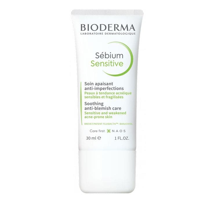 Sensitive Soothing Anti Blemish Care Acne Prone Skins 30ml Sebium Peau acnéique Bioderma