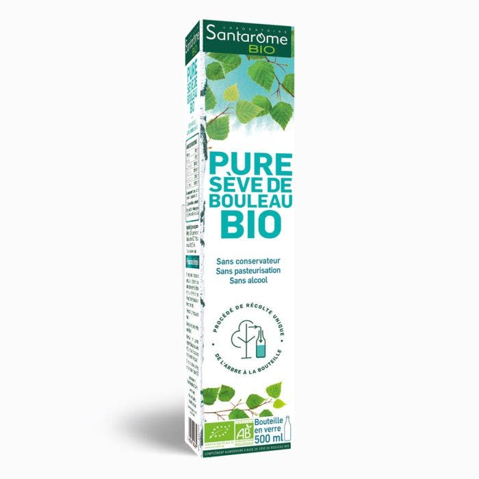 Organic Pure Sap Birch Bio 500 ml Détoxifie & Reminéralise Santarome