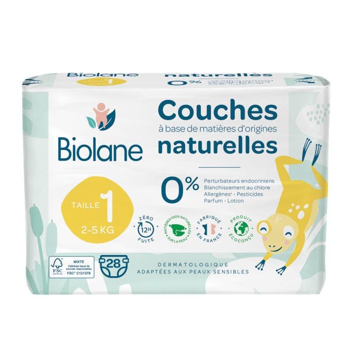 Eco Diapers Size 1 x28-Pas de fuite Biolane - Easypara