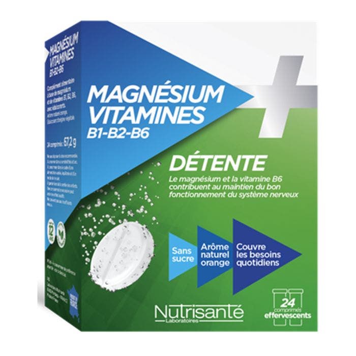 Magnesium + Vitamins B 24 Tablets 24 ComprimesEffervescents Nutrisante Easypara