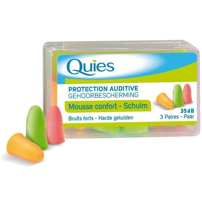 Quies Protection Auditive Pack of 3 x 6 Pairs by Quies Foam Earplugs 35dB 