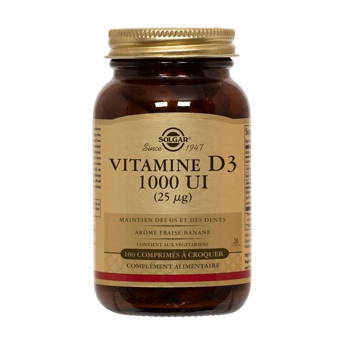 Vitamin D3 1000 Ui x 100 chewable tablets Solgar