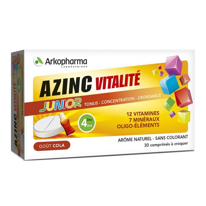 Vitality junior vitamins and minerals cola Azinc 30 tablets Arkopharma Easypara