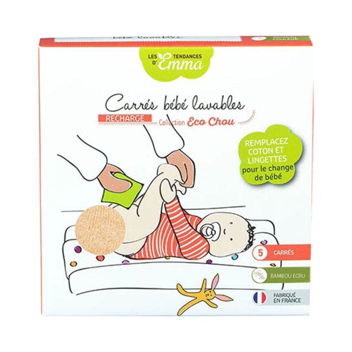 Baby Washable Pads Greige Bamboo (refills) X5 Les Tendances D'Emma
