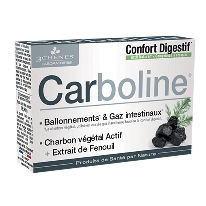 Carboline Intestinal Gases 30 Tablets 3 Chênes Easypara