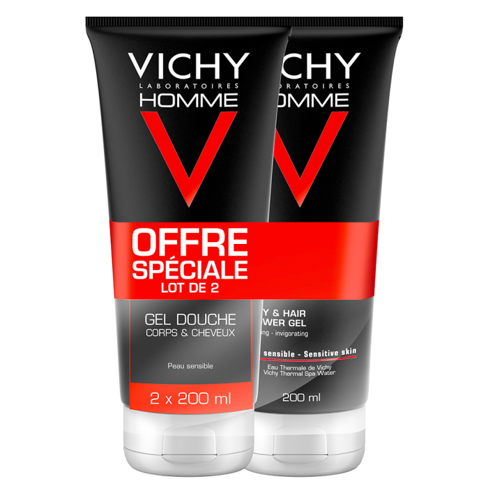 Men Hydra Mag Body And Hair Shower Gel 2x200ml Vichy Easypara